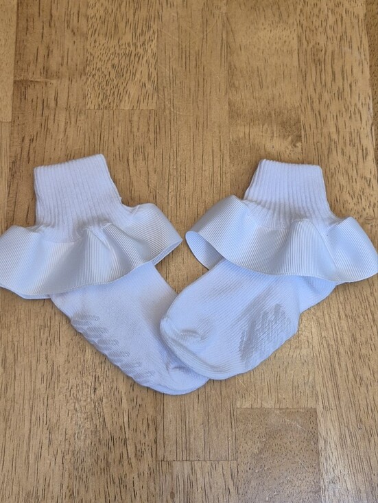Hand Crafted Other - Kids White Ruffle Ribbon Socks Sz 12 - 24 Months